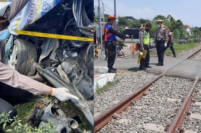 Petugas saat melakukan pemeriksaan di lokasi kejadian, Senin (19/4/2021).  