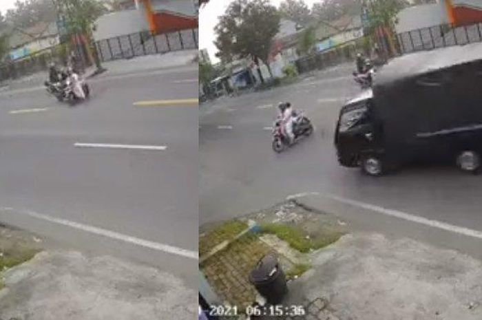 Viral Rekaman CCTV Emak-Emak Tertabrak Pikap di Tulungagung  