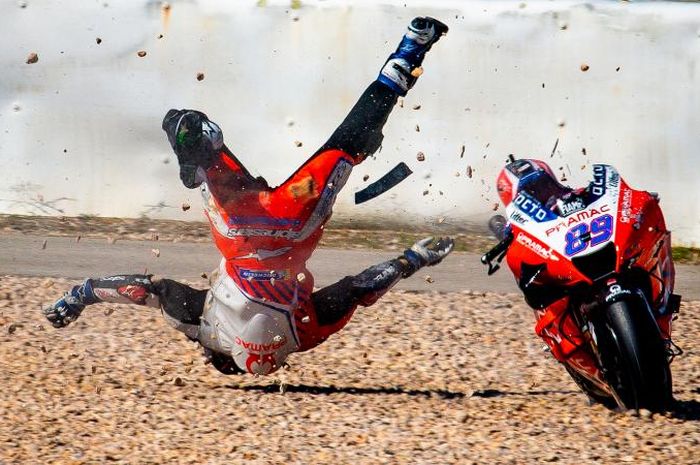 Ilustrasi crash parah Jorge Martin pada FP3 MotoGP Portugal 2021