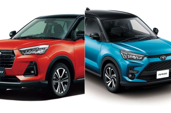 Daihatsu Rocky (kiri) dan Toyota Raize (kanan)