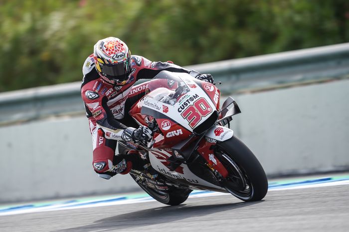 Takaaki Nakagami berikan kejutan dengan menjadi yang tercepat di Fp3 MotoGP Spanyol 2021. 
