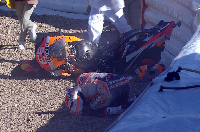 Selain Marc Marquez, ada pembalap lain yang jadi korban tikungan horor Sirkuit MotoGP Spanyol 2021.