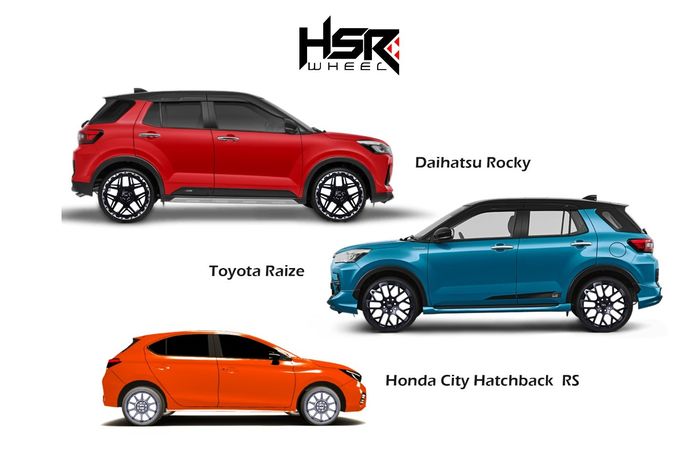 Ada 3 pilihan pelek HSR baru yang disesuaikan dengan desain Raize, Rocky dan City Hatchback