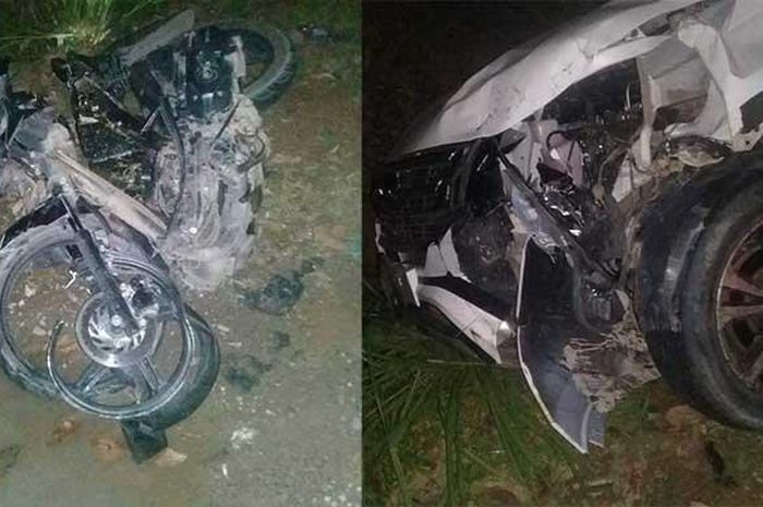 All New Daihatsu Terios dan Honda BeAT sama-sama babak belur setelah terlibat kecelakaan maut