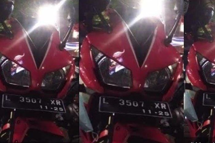 Honda CBR150R milik Agus Siswanto (35) yang dibawa kabur montir bengkel saat servis di Star Motor Surabaya, Jawa Timur