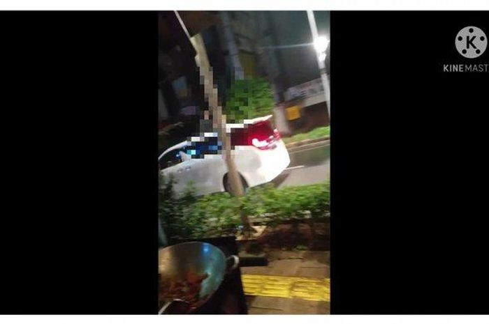Cuplikan rekaman video, sepasang bule ABG berdiri di sunroof Toyota Vellfire lalu lakukan aksi ciuman