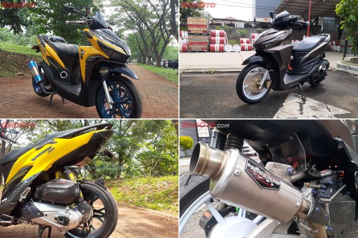 Duel modifikasi Honda Vario buntung bergaya racing