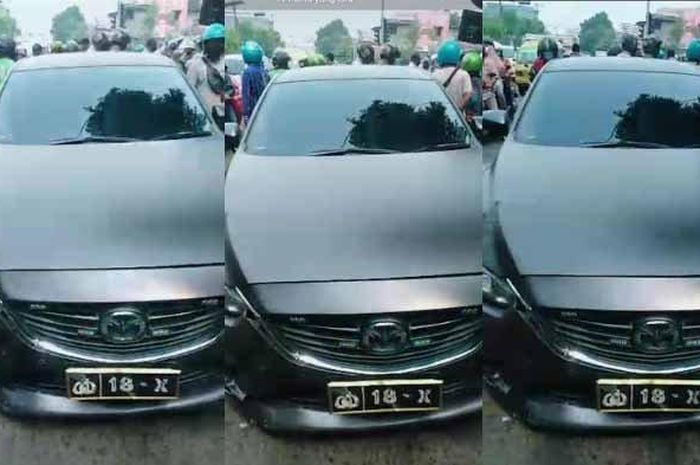 Mazda6 berpelat dinas Polri 18-X tabrak pengendara Honda BeAT di Ngagel, Surabaya, Jawa Timur