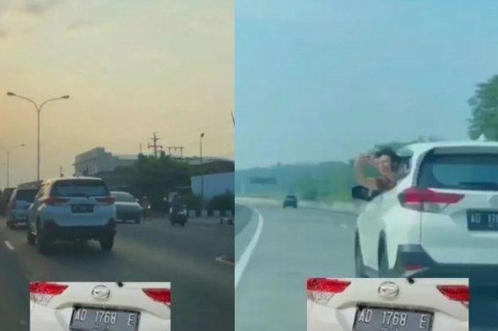 Cuplikan video Daihatsu Terios ugal-ugalan di jalan tol.