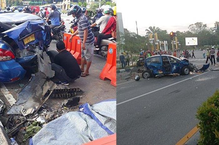 Sesaat usai terjadi kecelakaan beruntun