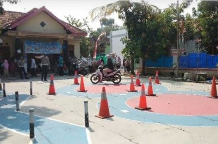 Tempat latihan safety riding Kampung Tertib Lalu Lintas di Desa Jati, Jaten, Karanganyar, Jawa Tengah