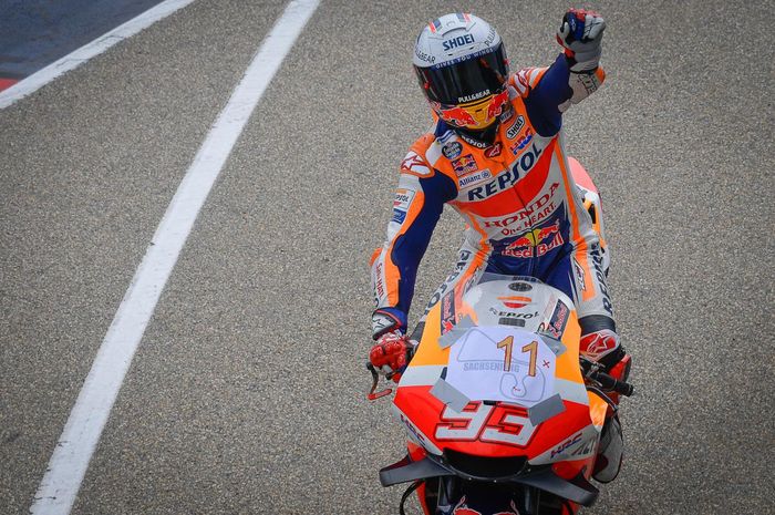 'Sachsenk11ng' Marc Marquez banjir pujian usai melakoni seri balapan MotoGP Jerman 2021.