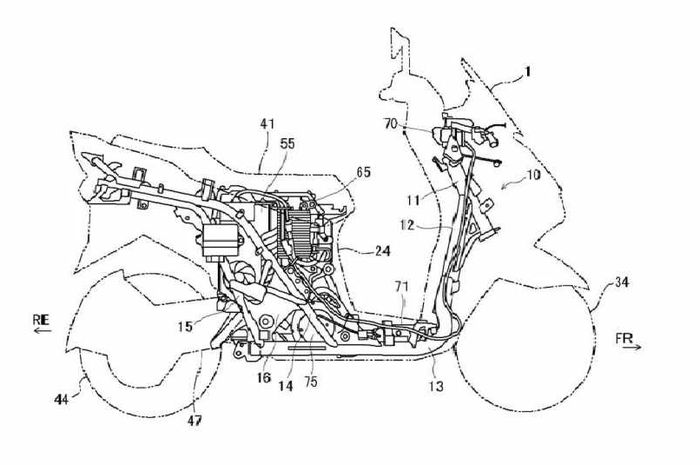 Gambar paten skuter listrik Suzuki yang bocor.