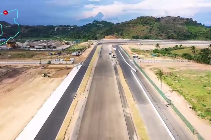 Potret udara proyek pembangunan Sirkuit Mandalika.