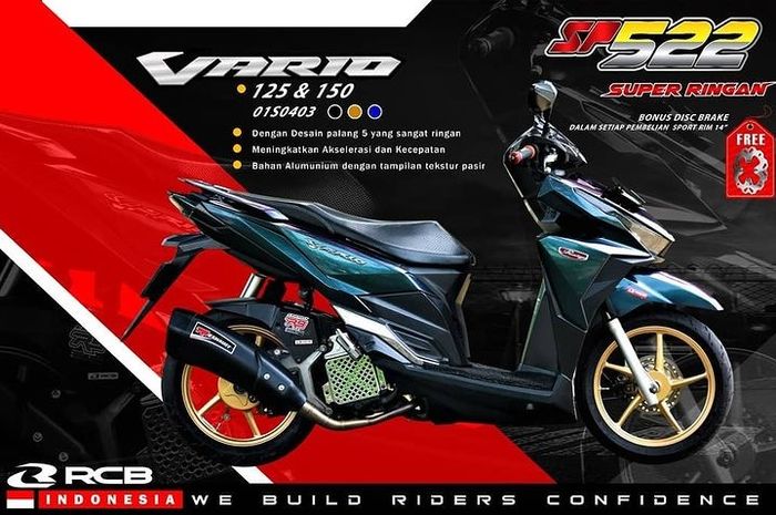 RCB tipe SP522 untuk Honda Varui series jadi salah satu pelek yang sedang hits saat ini