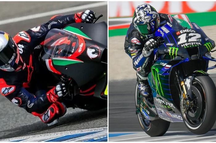 Antara Andrea Dovizioso (kiri) atau Maverick Vinales (kanan), siapa yang akan gabung ke Aprilia di MotoGP 2022?