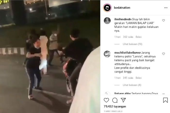 Aksi balap liar yang dibubarkan berujung pengeroyokan kepada polisi