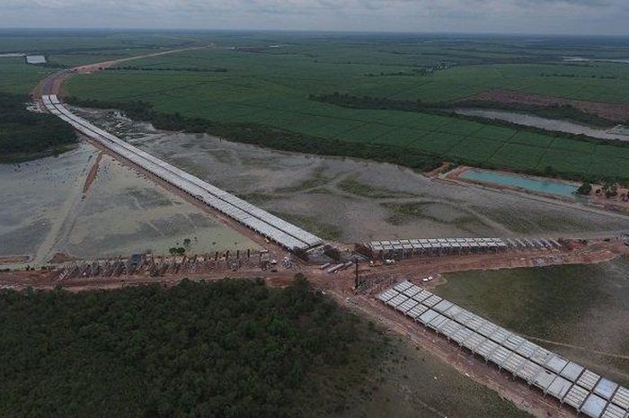 Ilustrasi pembangunan underpass jalan tol Indraprabu.