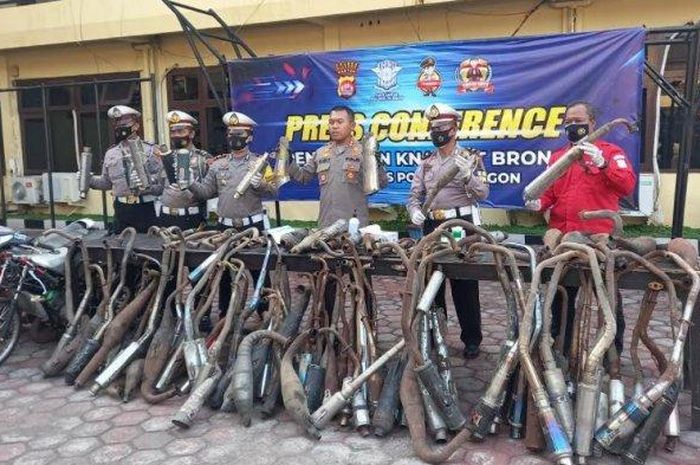 Hasil razia knalpot racing Satlantas Polres Cilegon