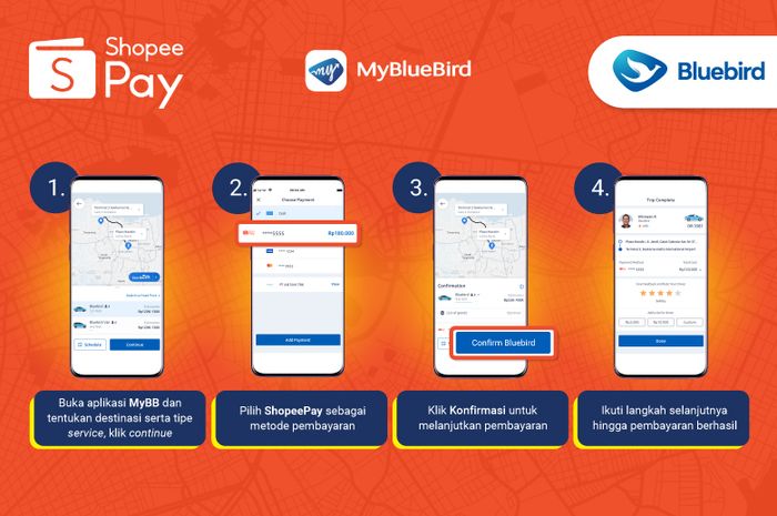 Panduan pembayaran ShopeePay pada aplikasi MyBluebird