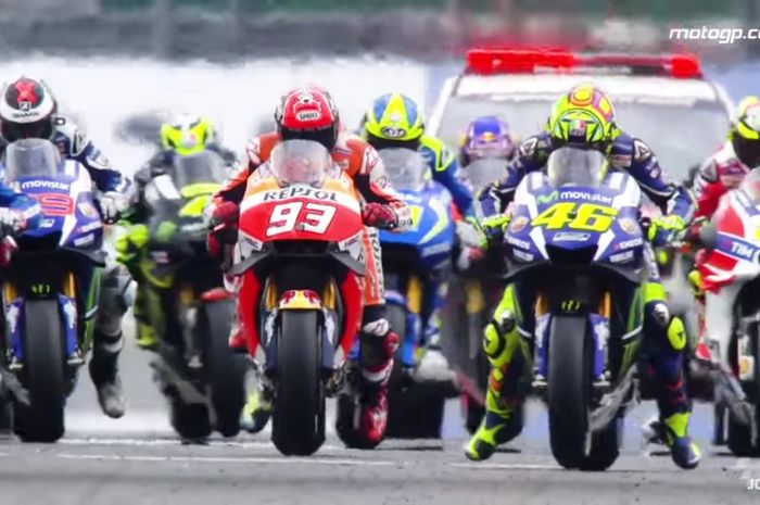 Detik-detik balapan MotoGP Inggris 2016 dimulai.