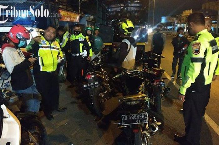 Satlantas Polres Boyolali amankan puluhan motor yang terjaring razia balap liar