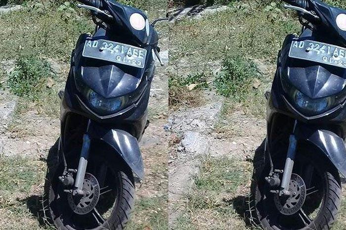 Yamaha Mio Soul GT yang ditelantarkan pemilik di kebun kosong desa Tanduk, Ampel, Boyolali, Jawa Tengah