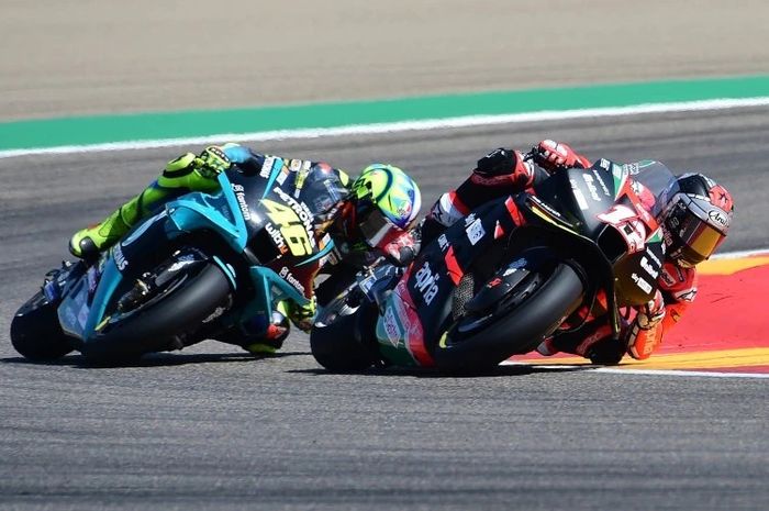 Maverick Vinales finis di depan Valentino Rossi pada balapan MotoGP Aragon 2021