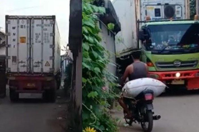 Warga Tuba protes truk yang keluar masuk gang sempit