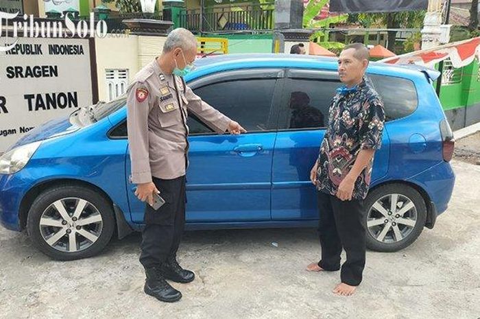 Honda Jazz yang jadi sasaran pencurian di Sragen