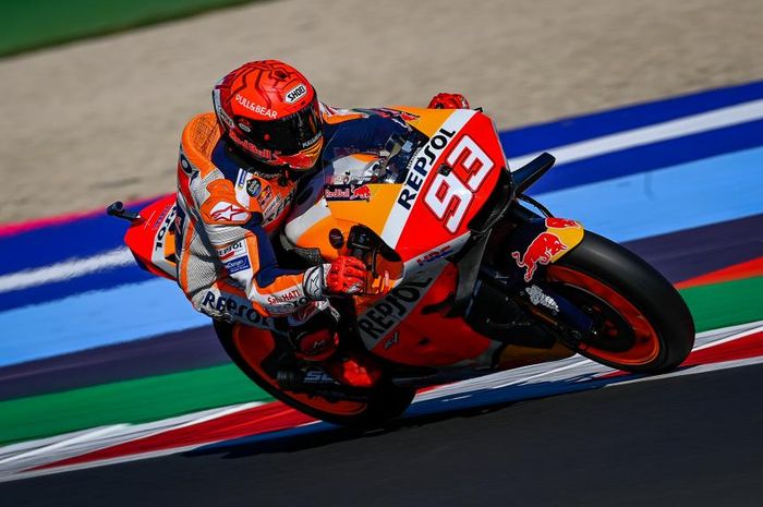 Marc Marquez justru senang bisa finish urutan keempat di seri MotoGP San Marino 2021, Minggu (19/09/2021).