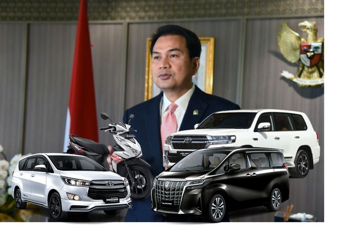 Wakil Ketua DPR RI, Azis Syamsuddin bersama sejumlah ilustrasi kendaraannya.