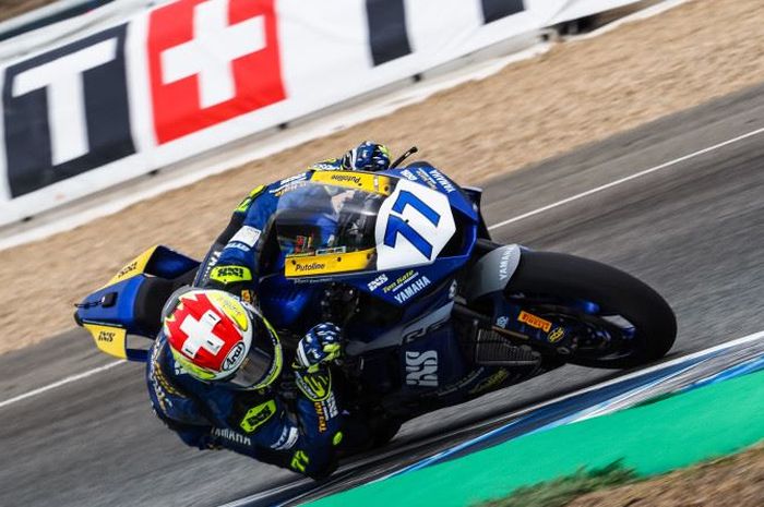 Dominique Aegerter sukses sabet kemenangan di Race 1 WorldSSP Spanyol 2021, Mingu (26/09/2021).