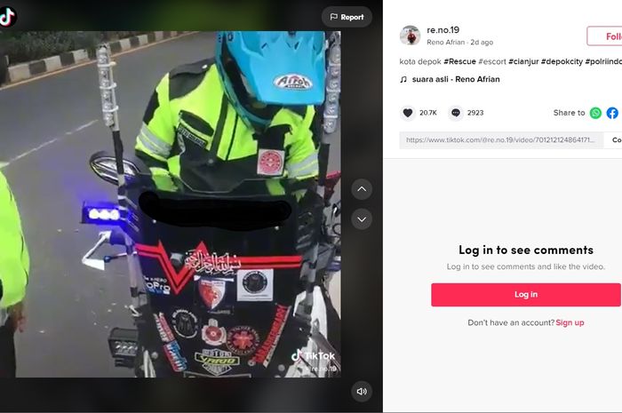 Video pengawal ambulans ditilang karena menggunakan strobo dan sirine