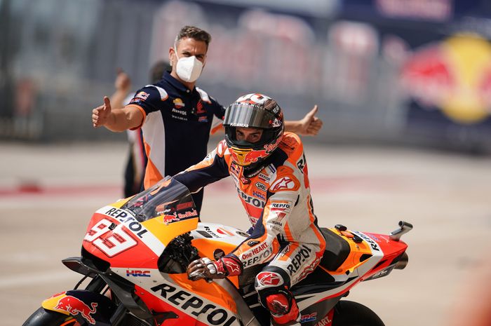 Mengaku banyak kendala pada sesi latihan MotoGP Amerika 2021, Marc Marquez tetap mendominasi peringkat pertama.