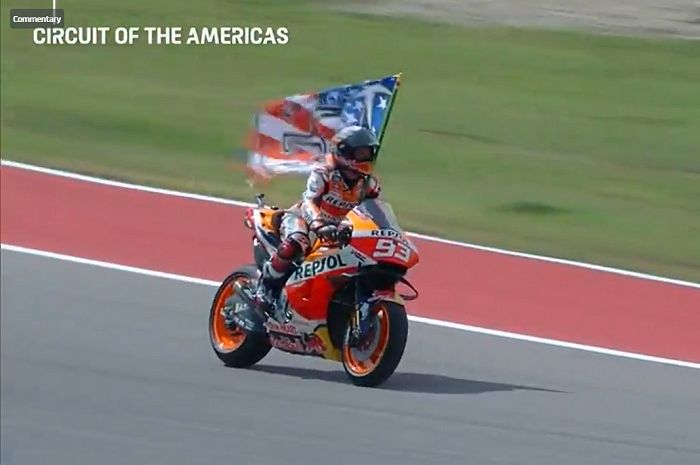 Hasil balap MotoGP Amerika 2021, pembalap Repsol Honda Marc Marquez kembali rebut kemenangan utama.