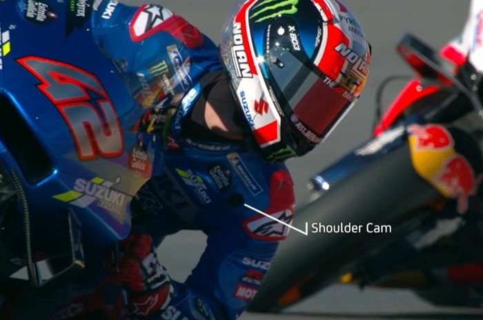 Shoulder cam di MotoGP Algarve 2021 dipakai Alex Rins