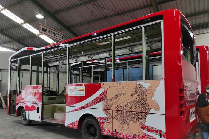 Tampilan armada bus BTS Kabupaten Banyumas yang belum jadi.