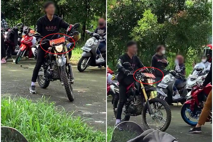 Tangkapan layar pemuda yang pakai Honda RF150L berpelat dinas untuk Sunmori.