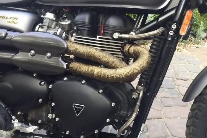 Ilustrasi exhaust wrap di knalpot motor