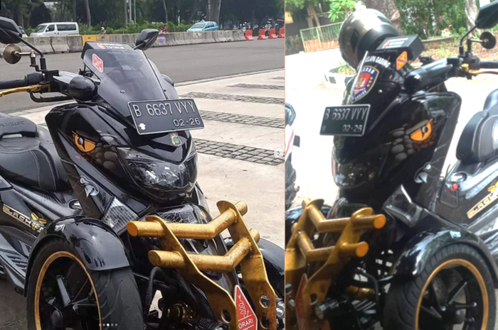 Yamaha NMAX modifikasi roda depan 2 mirip Tricity