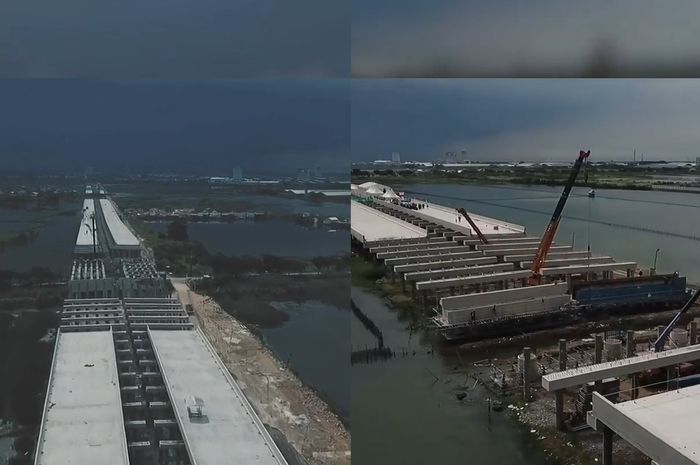 Potret pengerjaan proyek jalan tol Semarang-Demak Seksi 2.