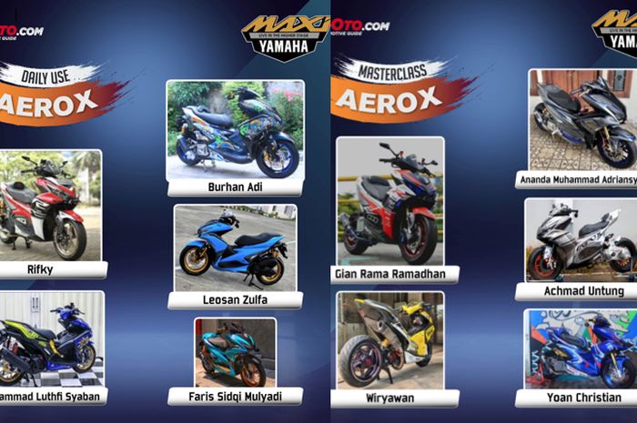10 peserta Yamaha Aerox yang lolos finalis Customaxi online 2021