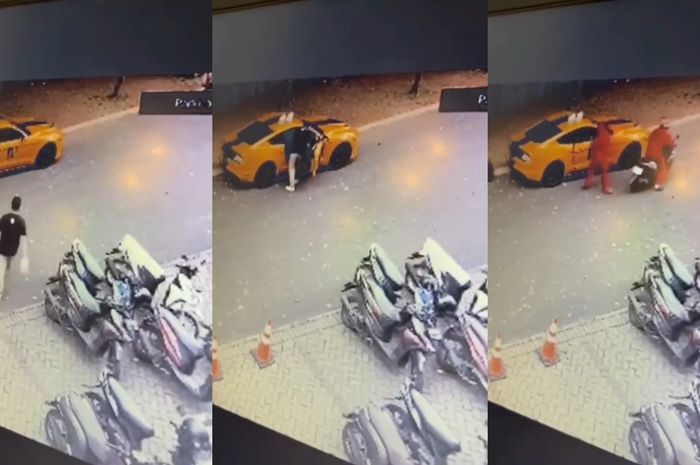 Cuplikan video Ford Mustang yang dicuri komplotan maling.