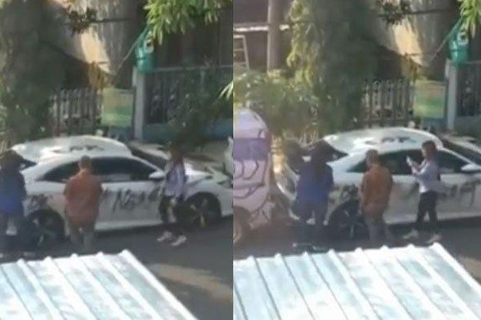 Honda Civic Turbo jadi korban vandalisme di Lamongan