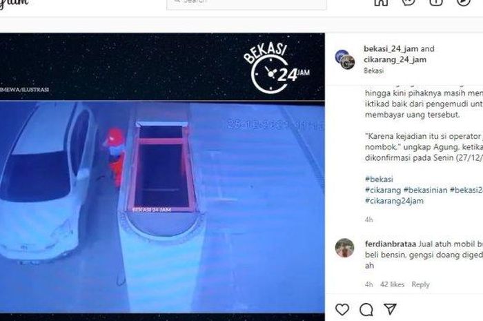 Honda CR-V kabur usai isi BBM di SPBU