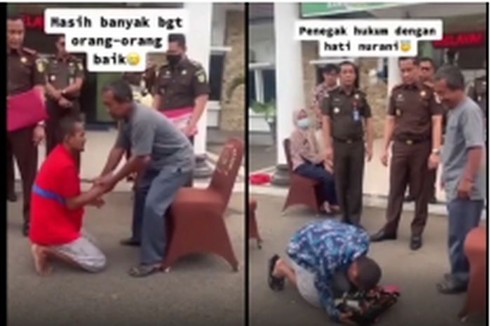 Momen pelaku curanmor bersimpuh di hadapan korban