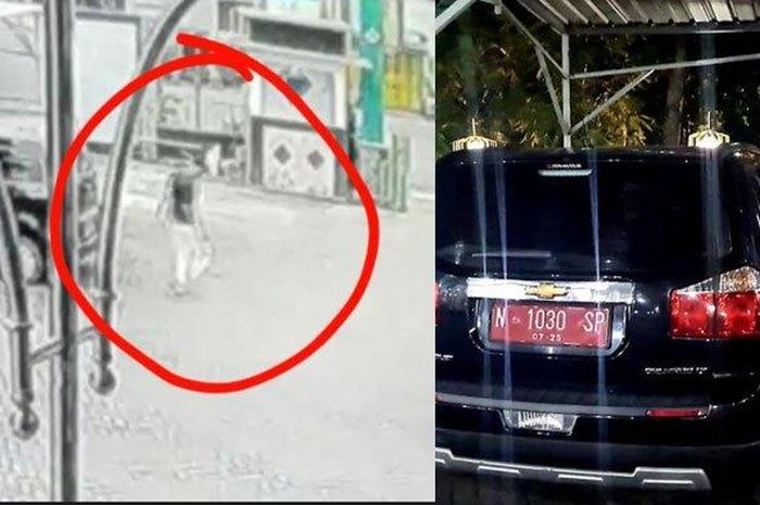 Detik- detik Chevrolet Orlando mobil dinas yang dicuri deteni asal Palestina memasuki area parkiran Masjid Hidayatullah (2/1/2022).