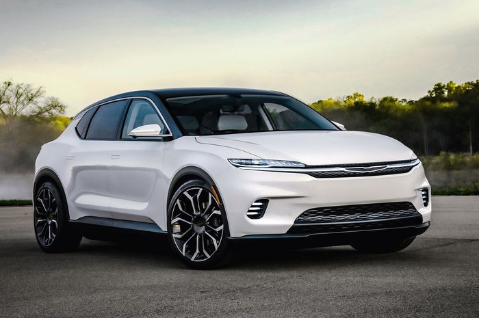 Mobil konsep listrik Chrysler Airflow meluncur di Consumer Electronics Show (CES) 2022.