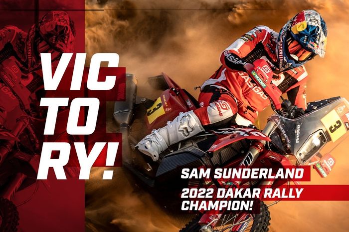 Sam Sunderland raih gelar juara Reli Dakar 2022 gunakan KTM 450 Rally Factory Replica.